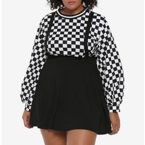 Hot Topic Black Suspender Circle Skirt Plus Size 3x